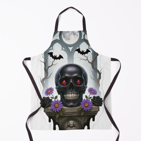 Item preview, Gothic Skull with Flowers – Dark Art Print designed and sold by FraktalMoods.