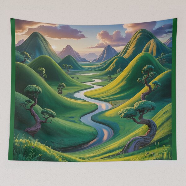 Item preview, Green valley in a surreal style. designed and sold by Lilashakti ⭐️ ⭐️ ⭐️ ⭐️ ⭐️.