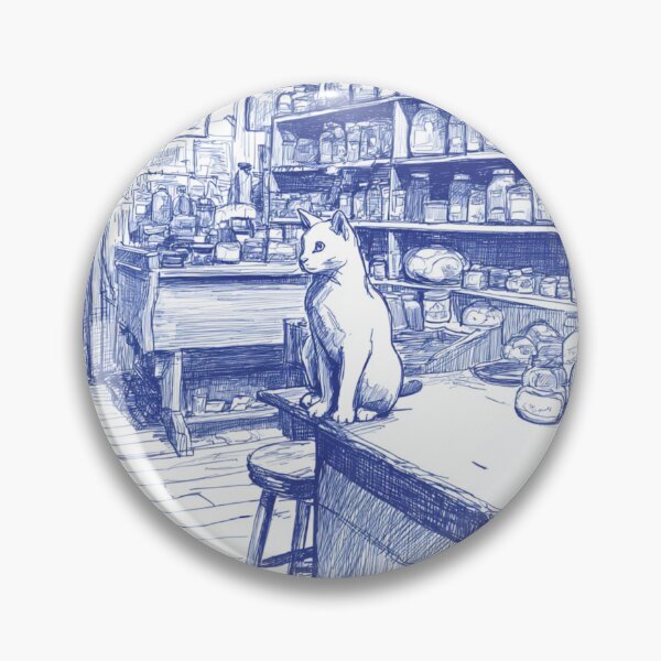 Item preview, The Shopkeeper Cat – Vintage Ink Drawing designed and sold by casualnature.