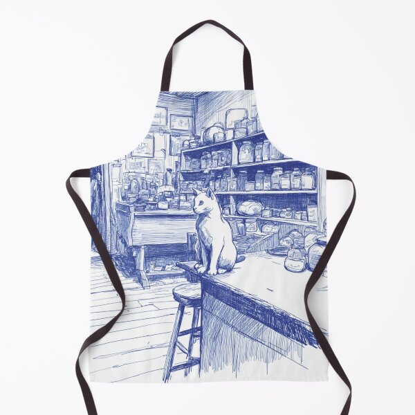 Item preview, The Shopkeeper Cat – Vintage Ink Drawing designed and sold by casualnature.