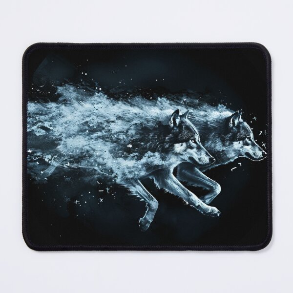 Item preview, Twin Wolves Racing Through a Starry Void designed and sold by Daagath.