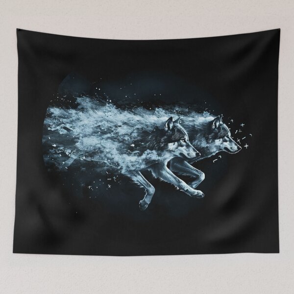 Item preview, Twin Wolves Racing Through a Starry Void designed and sold by Daagath.