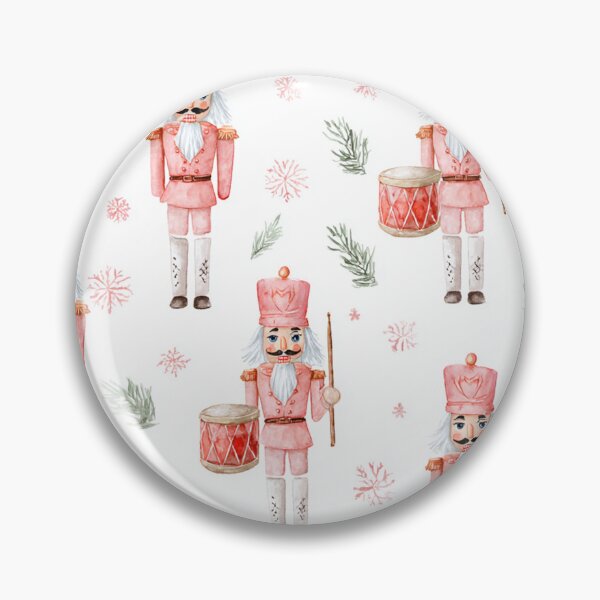 Item preview, Coral Pink White Snowflakes Nutcrackers Watercolor All Over designed and sold by Feeling Artsy.