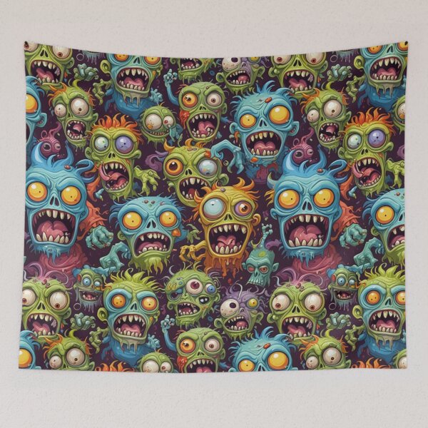 Item preview, Colourful and bold cartoon monsters designed and sold by Fabricbella.