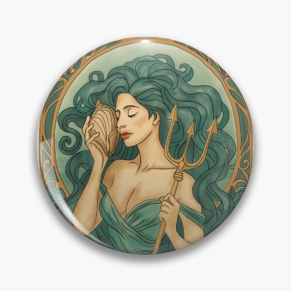 Item preview, Witch of the Sea Art Nouveau Painting designed and sold by Glacier-Designs.