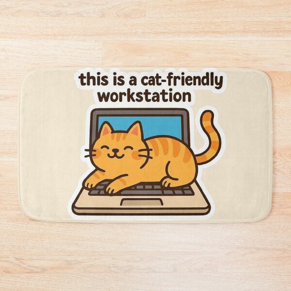 Item preview, Cat Friendly Workstation - Laptop Cat Design designed and sold by MiLaKK.