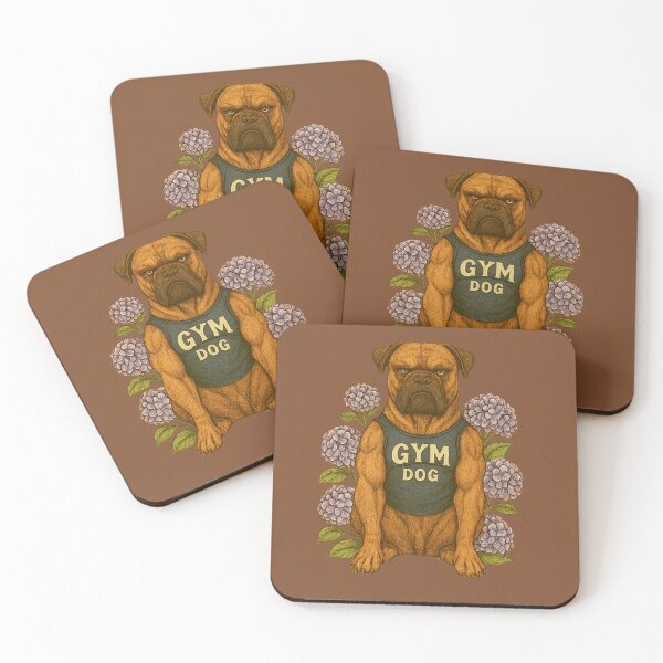 Item preview, Dogo Gym Vibes | Strong Hand-Drawn Dog with Flowers for Fitness Lovers designed and sold by Naturalite19.