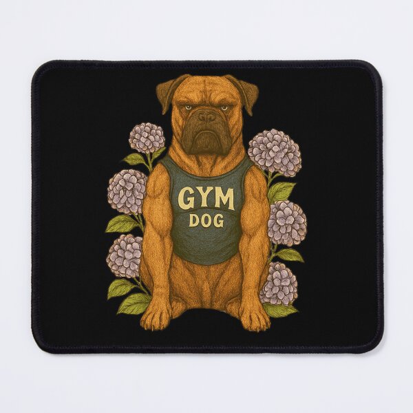 Item preview, Dogo Gym Vibes | Strong Hand-Drawn Dog with Flowers for Fitness Lovers designed and sold by Naturalite19.