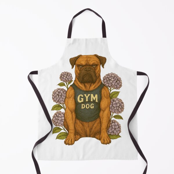 Item preview, Dogo Gym Vibes | Strong Hand-Drawn Dog with Flowers for Fitness Lovers designed and sold by Naturalite19.