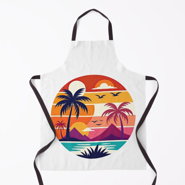 Item preview, Tropical Sunset with Palm Trees and Ocean Illustration designed and sold by ArtfulWeave.