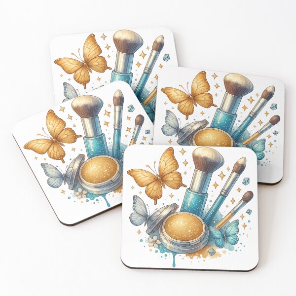 Item preview, Sparkly Makeup Brushes and Butterflies Fantasy Art designed and sold by ArtfulWeave.