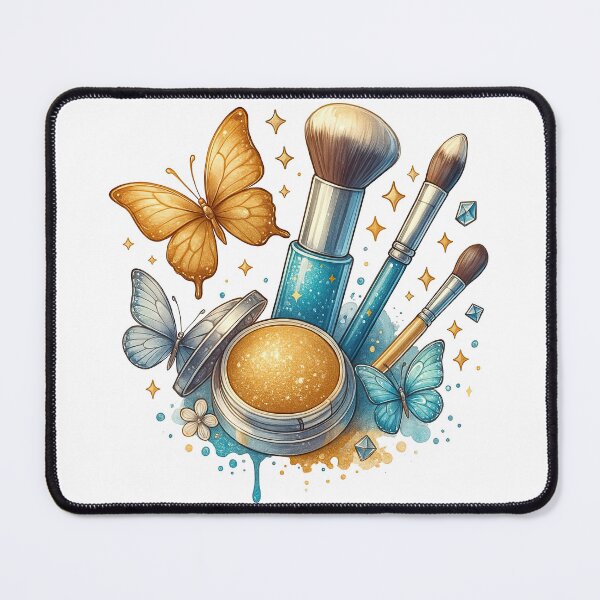 Item preview, Sparkly Makeup Brushes and Butterflies Fantasy Art designed and sold by ArtfulWeave.