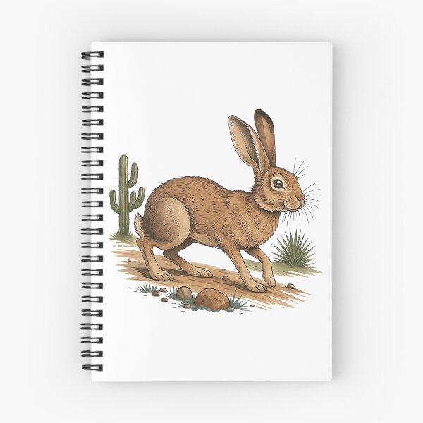 Item preview, Desert Jackrabbit Illustration with Cactus Landscape designed and sold by ArtfulWeave.
