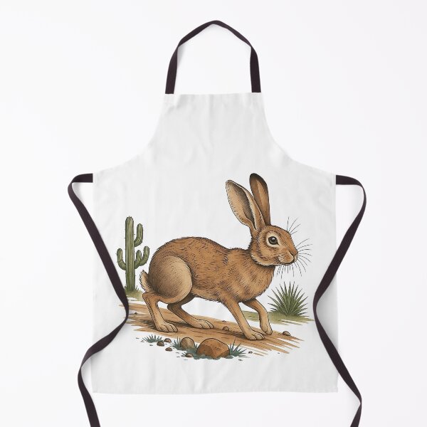 Item preview, Desert Jackrabbit Illustration with Cactus Landscape designed and sold by ArtfulWeave.