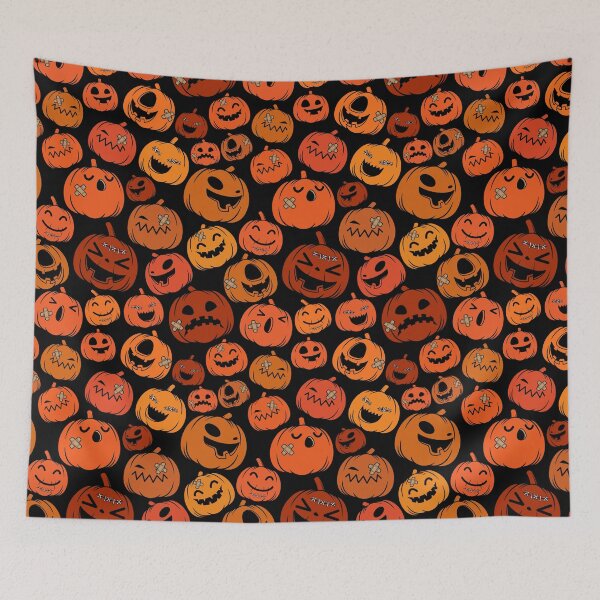 Item preview, Fun Halloween pumpkins pattern designed and sold by BloodyTeapot.