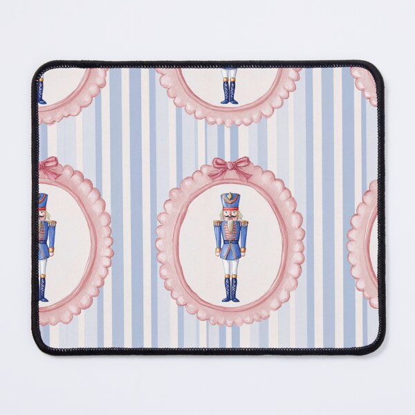 Item preview, Blue Pink White Nutcracker Frames Stripes Watercolor All Over designed and sold by Feeling Artsy.
