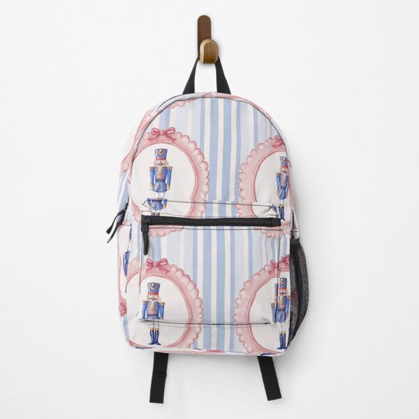 Item preview, Blue Pink White Nutcracker Frames Stripes Watercolor All Over designed and sold by Feeling Artsy.