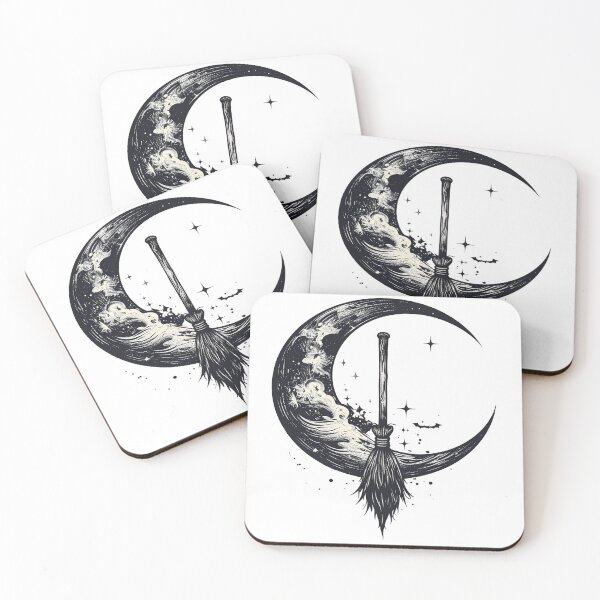 Item preview, Moon magic, witch's broom and crescent moon designed and sold by LiskoDesign.