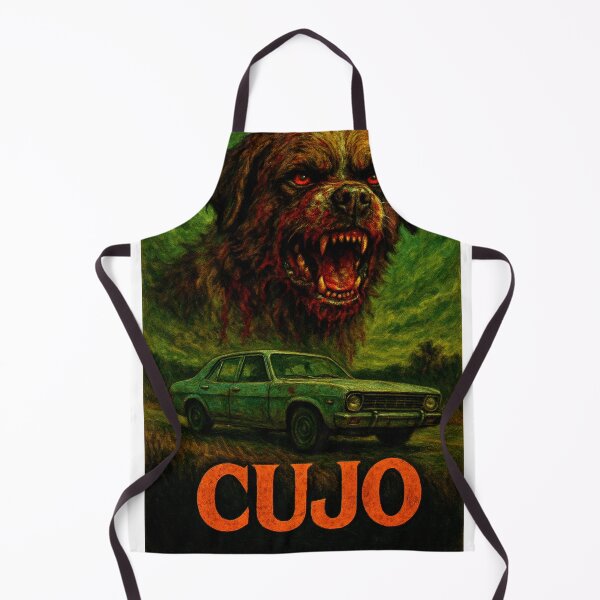 Artikelvorschau, Cujo: Blut und Angst entfesselt – Neu interpretiertes Horror-Poster entworfen und verkauft von Art's Diner.