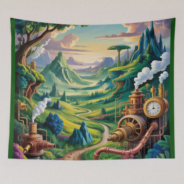 Item preview, A surrealistic steampunk-style painting. designed and sold by Lilashakti ⭐️ ⭐️ ⭐️ ⭐️ ⭐️.