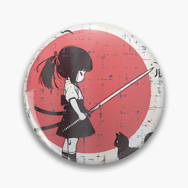 Item preview, Japanese Samurai Girl Black Cat Kawaii Anime Girls Kid Womenpng By Merch, Limited Edition, Perfect  designed and sold by luanajardelp.