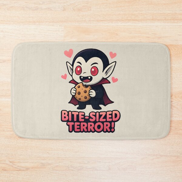 Item preview, Bite-Sized Terror Cute Vampire Eating Cookie Funny Halloween Design designed and sold by Dantin.