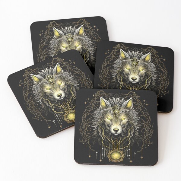 Item preview, Golden Spirit Wolf with Radiant Third Eye designed and sold by Daagath.