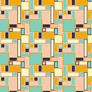 Artwork thumbnail, Retro Geometric Blocks Pattern by TheThreeOFive