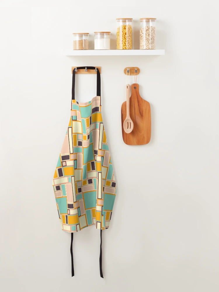 Thumbnail 4 of 6, Apron, Retro Geometric Blocks Pattern designed and sold by TheThreeOFive.