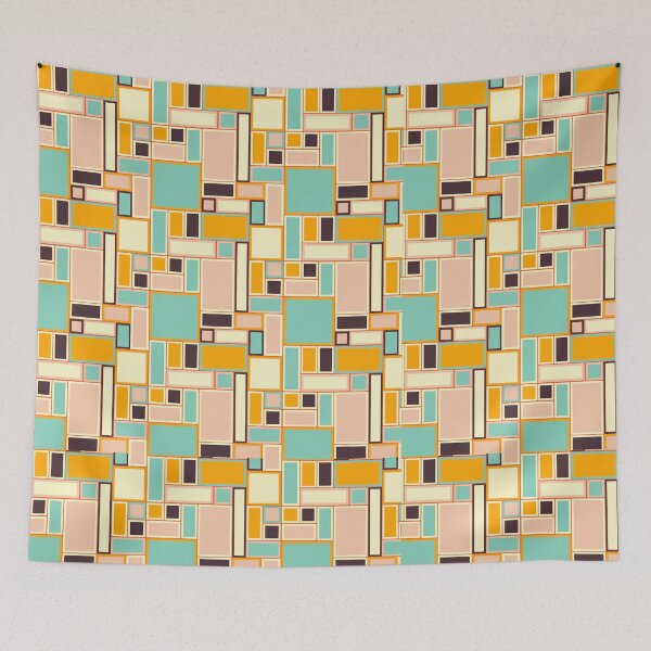 Item preview, Retro Geometric Blocks Pattern designed and sold by TheThreeOFive.