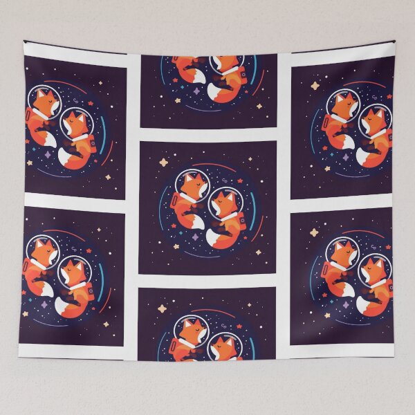 Item preview, Foxes floating in the expanse of space designed and sold by MendaciousMina.