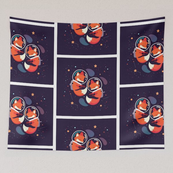 Item preview, Foxes floating in the expanse of space designed and sold by MendaciousMina.