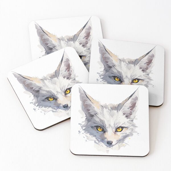 Item preview, White fox with golden eyes designed and sold by MendaciousMina.