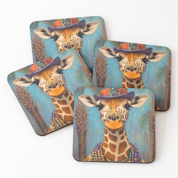 Item preview, Colorful Giraffe Wearing a Hat and Accessories designed and sold by Artessie.