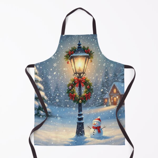 Item preview, Snowy Christmas Night – Cozy Winter Lamp Post & Snowman Scene designed and sold by Iras-Art-Corner.
