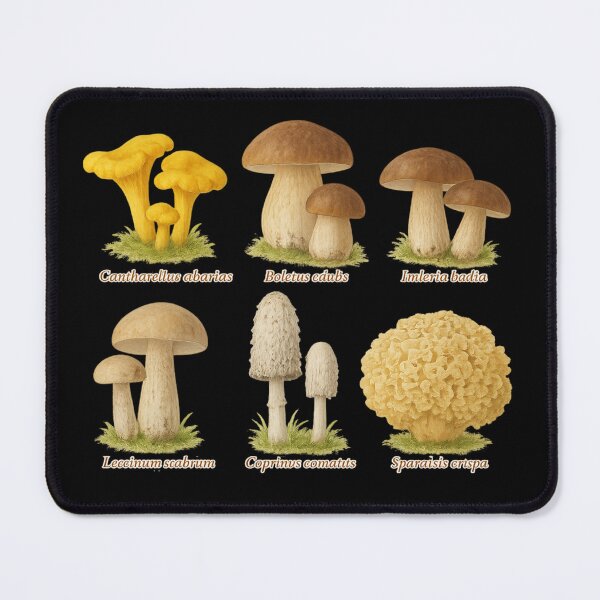 Item preview, Edible Mushrooms- Botanical Watercolor Illustration with Scientific Names designed and sold by RikeSch.