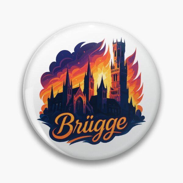 Item preview, Bruges city Belgium sunset evening mood gift designed and sold by Pineapple-Tree.