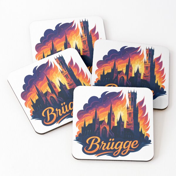 Item preview, Bruges city Belgium sunset evening mood gift designed and sold by Pineapple-Tree.