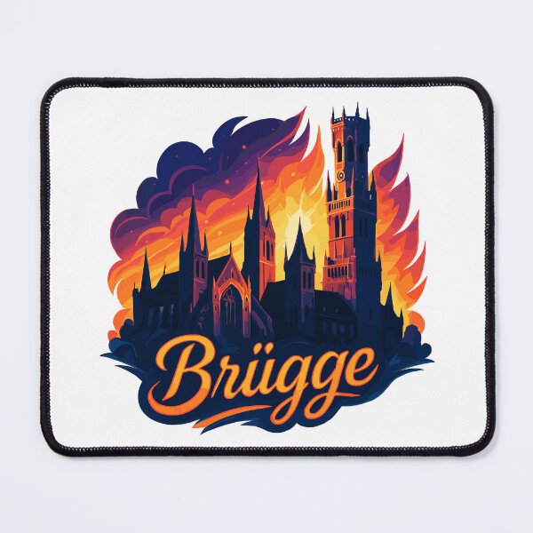 Item preview, Bruges city Belgium sunset evening mood gift designed and sold by Pineapple-Tree.
