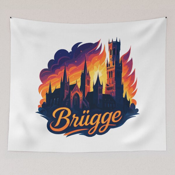 Item preview, Bruges city Belgium sunset evening mood gift designed and sold by Pineapple-Tree.