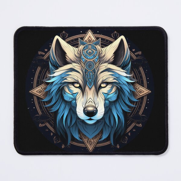 Item preview, Celestial Blue Wolf with Ornate Tribal Crown designed and sold by Daagath.