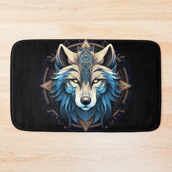 Item preview, Celestial Blue Wolf with Ornate Tribal Crown designed and sold by Daagath.