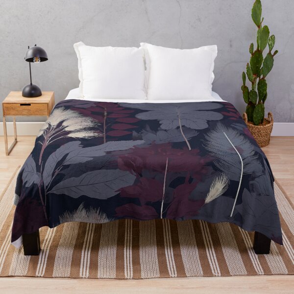 Item preview, Plum & Indigo Botanical Pattern – Moody Berries, Fig Leaves & Pampas Grass designed and sold by Esterlane.