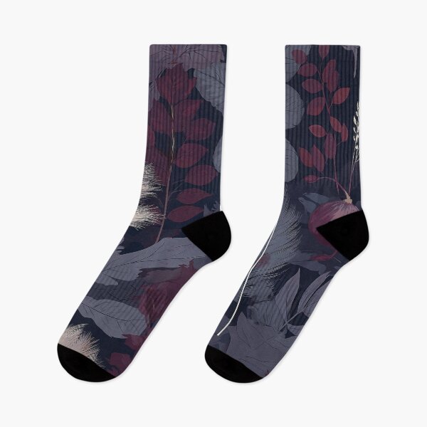 Item preview, Plum & Indigo Botanical Pattern – Moody Berries, Fig Leaves & Pampas Grass designed and sold by Esterlane.