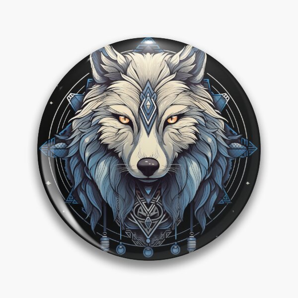Artikelvorschau, Sacred Arctic Wolf with Tribal Geometric Markings entworfen und verkauft von Daagath.