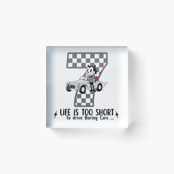 Item preview, LIFE IS TOO SHORT TO DRIVE BORING CARS / Retro Cats designed and sold by Fuel-Shirts.