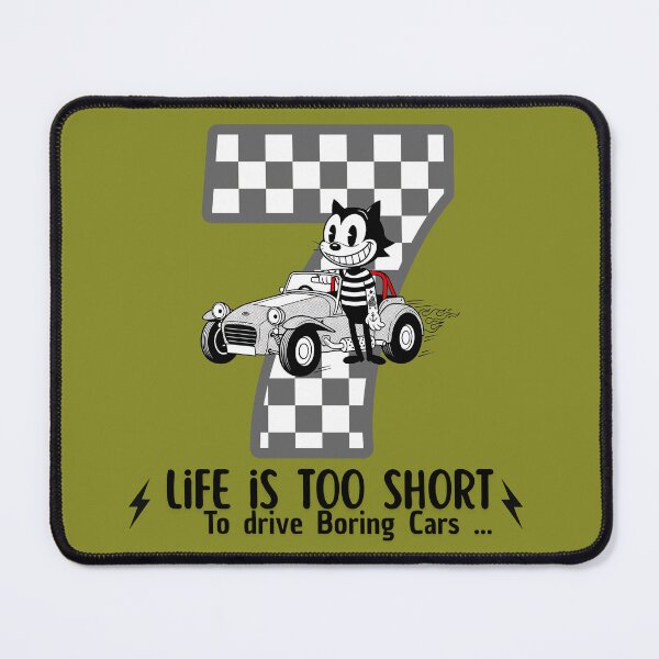 Item preview, LIFE IS TOO SHORT TO DRIVE BORING CARS / Retro Cats designed and sold by Fuel-Shirts.