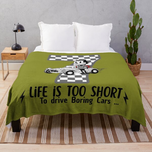 Item preview, LIFE IS TOO SHORT TO DRIVE BORING CARS / Retro Cats designed and sold by Fuel-Shirts.