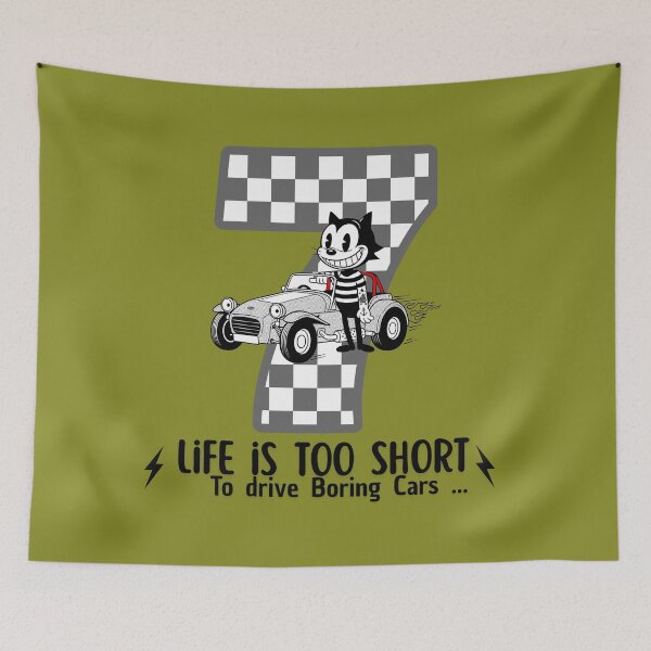 Item preview, LIFE IS TOO SHORT TO DRIVE BORING CARS / Retro Cats designed and sold by Fuel-Shirts.