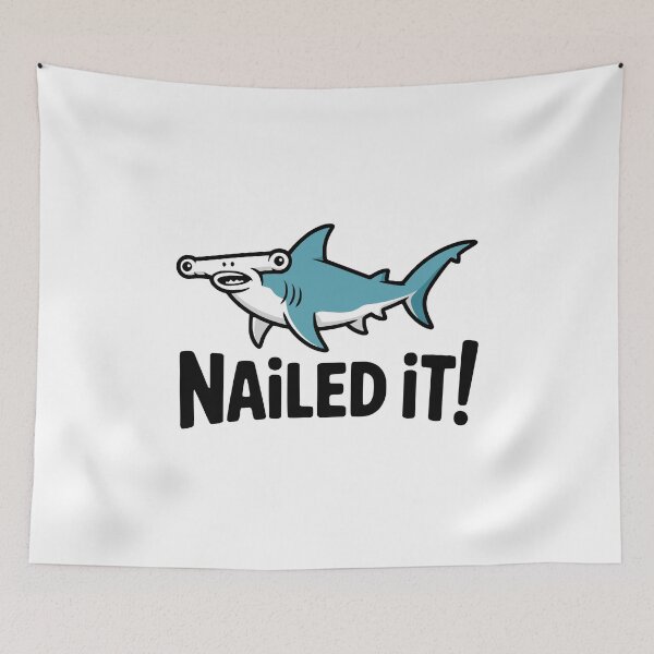 Item preview, Nailed It! Cute Hammerhead Shark Pun designed and sold by PMCreative.